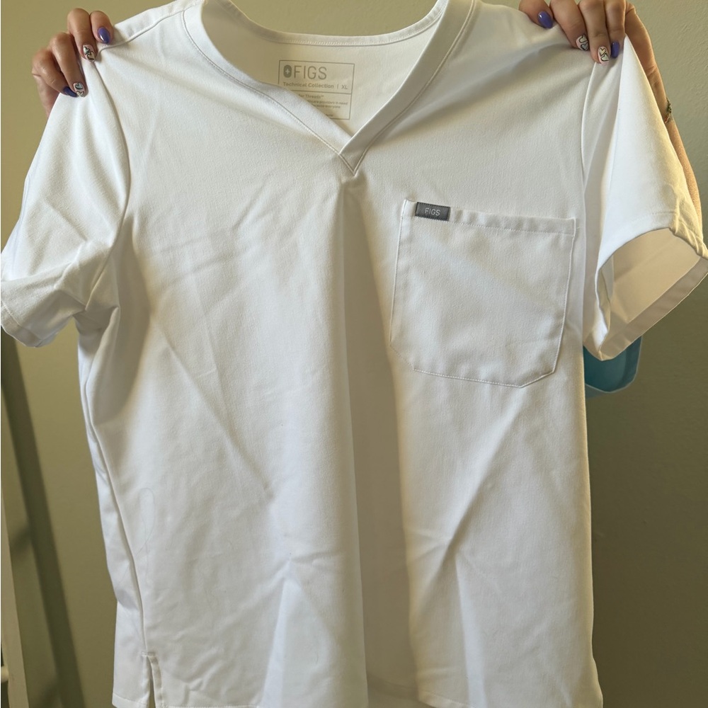 Figs White Technical Collection Scrub Top